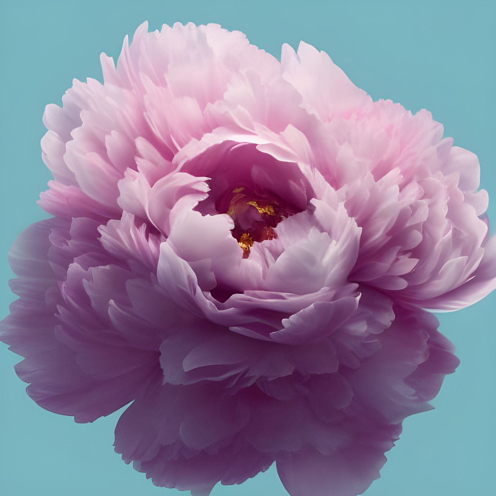 Blush peony full flower, soft teal backgound, 8k resolution ...