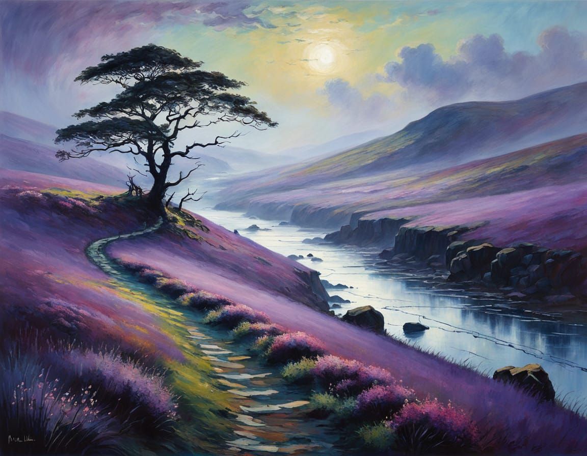 Moorland Mist Swirling in Expressive, Dreamy Abstraction