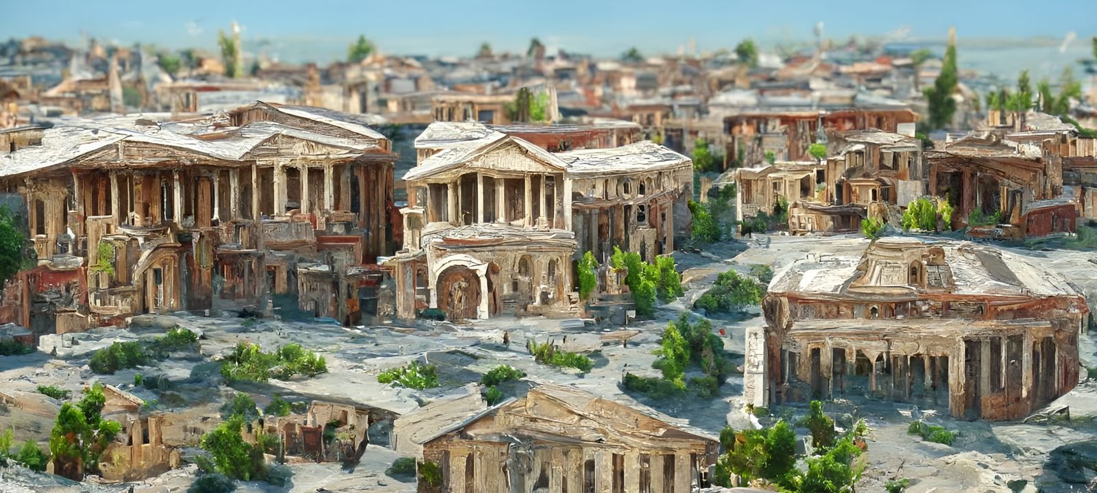 Roman City Square in Classical Architecture Style