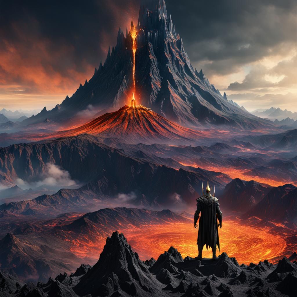 Sauron on a Volcano: Detailed Matte Painting