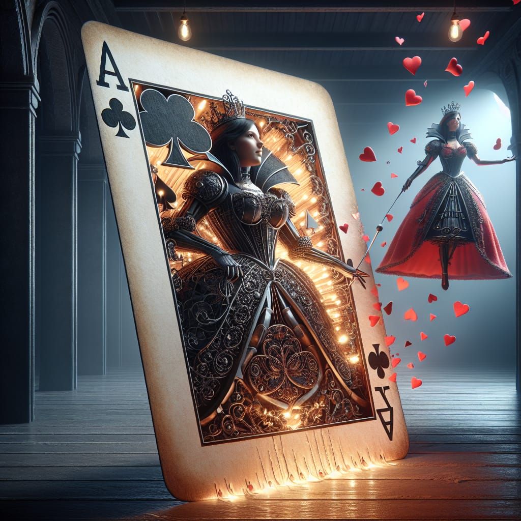 Image: deck of cards. The Queen of Clubs and the Queen of He...