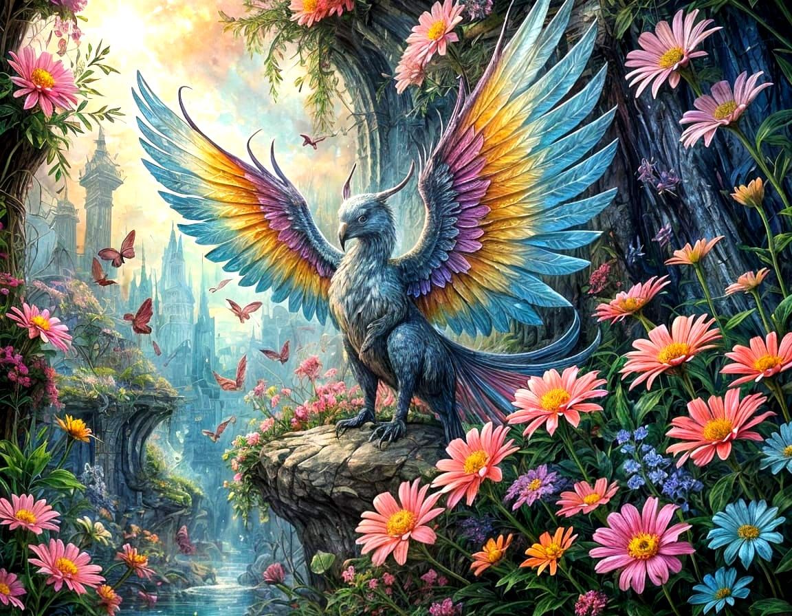 Effervescent Wings in Watercolor Dreamscape