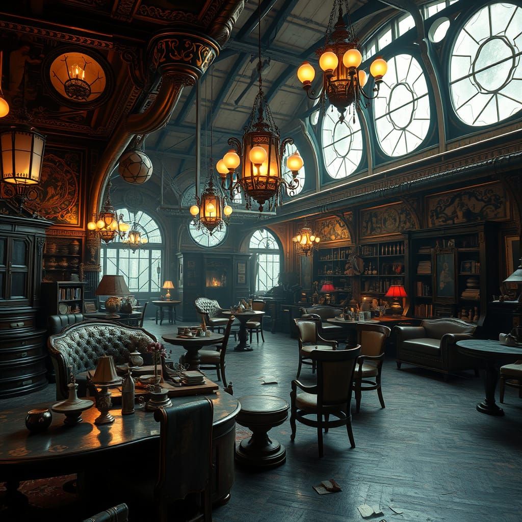 Ornate Vintage Emporium in Dystopian Style