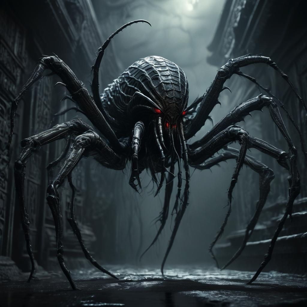 Dark Fantasy Creature in Mist: Matte Painting