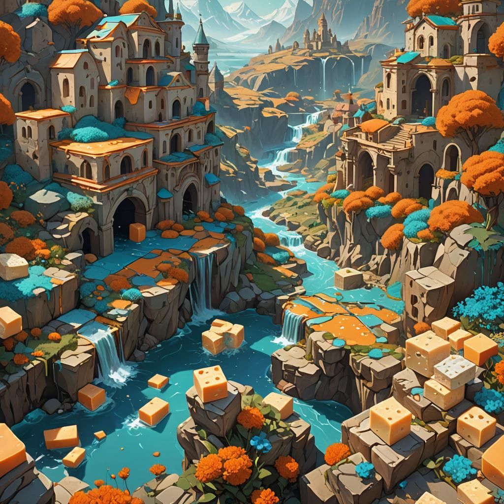 Cheese Landscape Concept Art in Unreal Engine 5