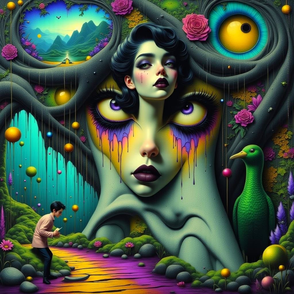 Surreal Beauty Mourns in a Dystopian Dreamscape