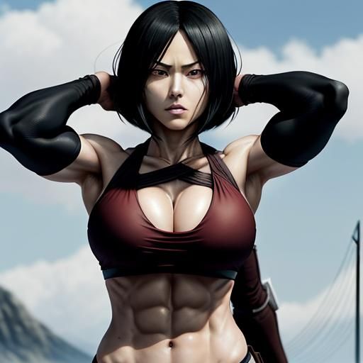 Mikasa Ackerman Works Out: Anime Character in Bikini