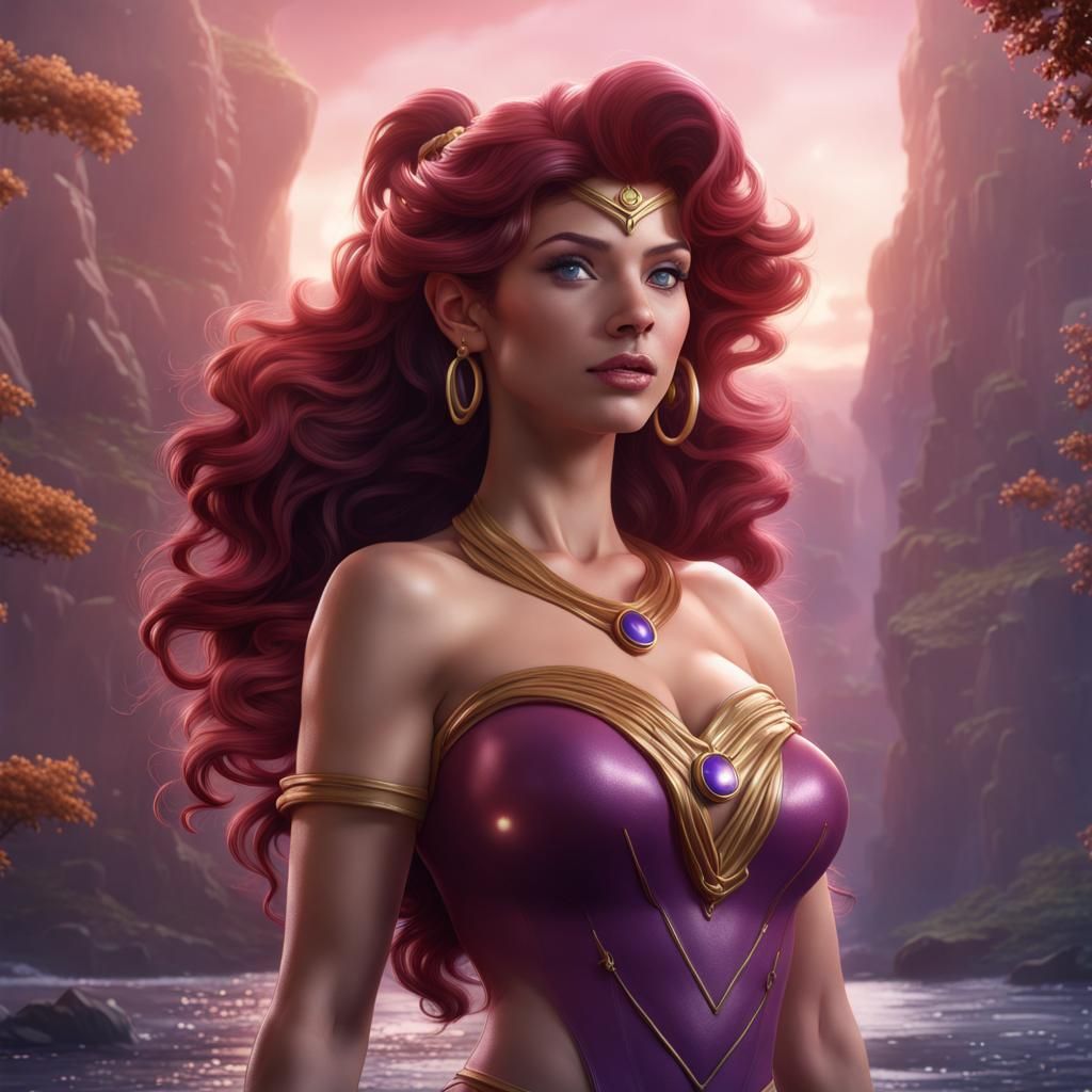 Megara as Sailor Moon in Hyperrealistic Style
