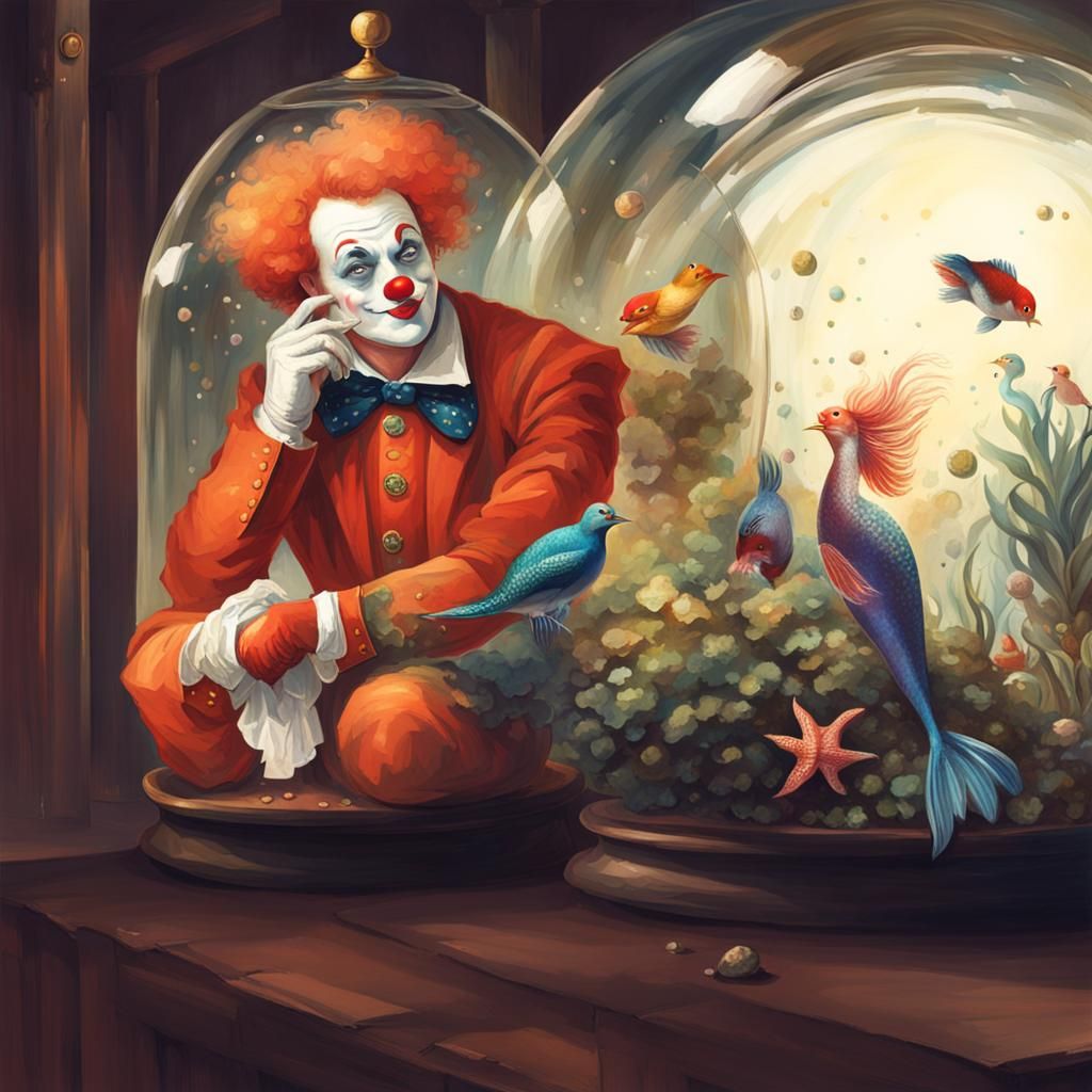 Pathetic Clown in Gilded Terrarium