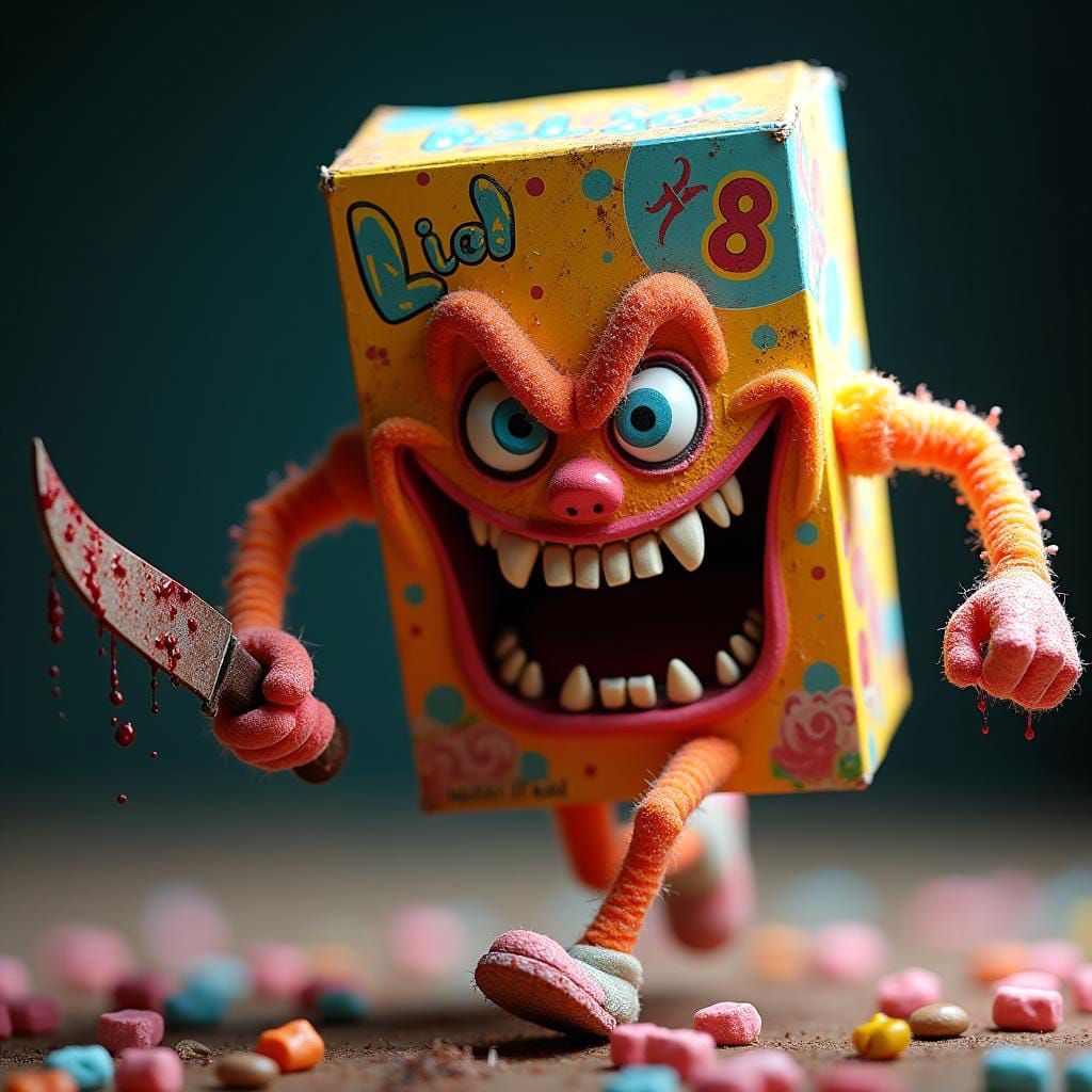 Murderous Lucky Charms Cereal Box Character