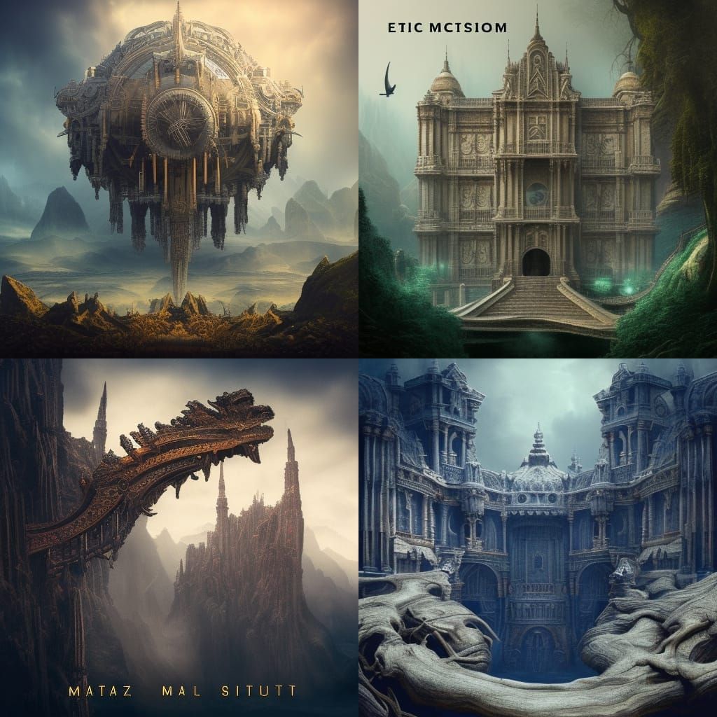 Epic Album Cover Art in Maximalist Style