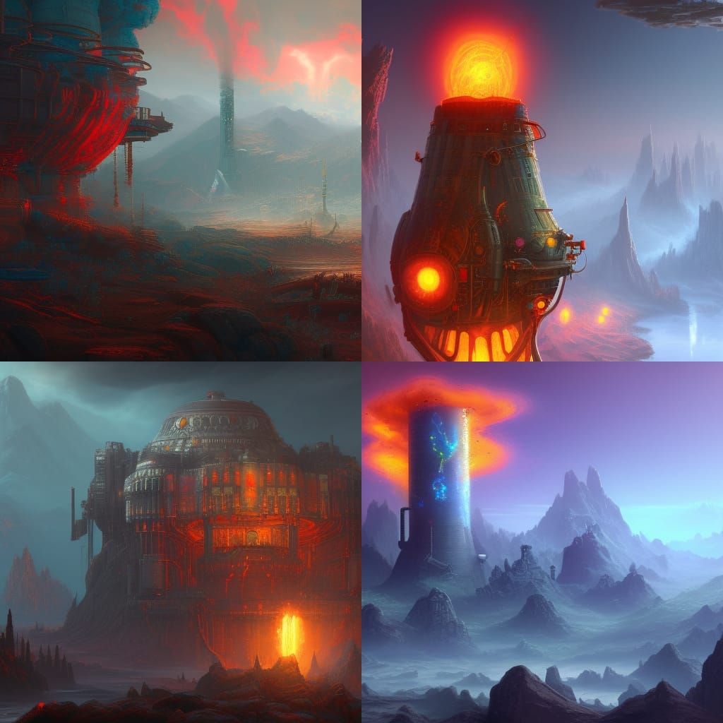 Detailed Nuclear Bong Fantasy Concept Art