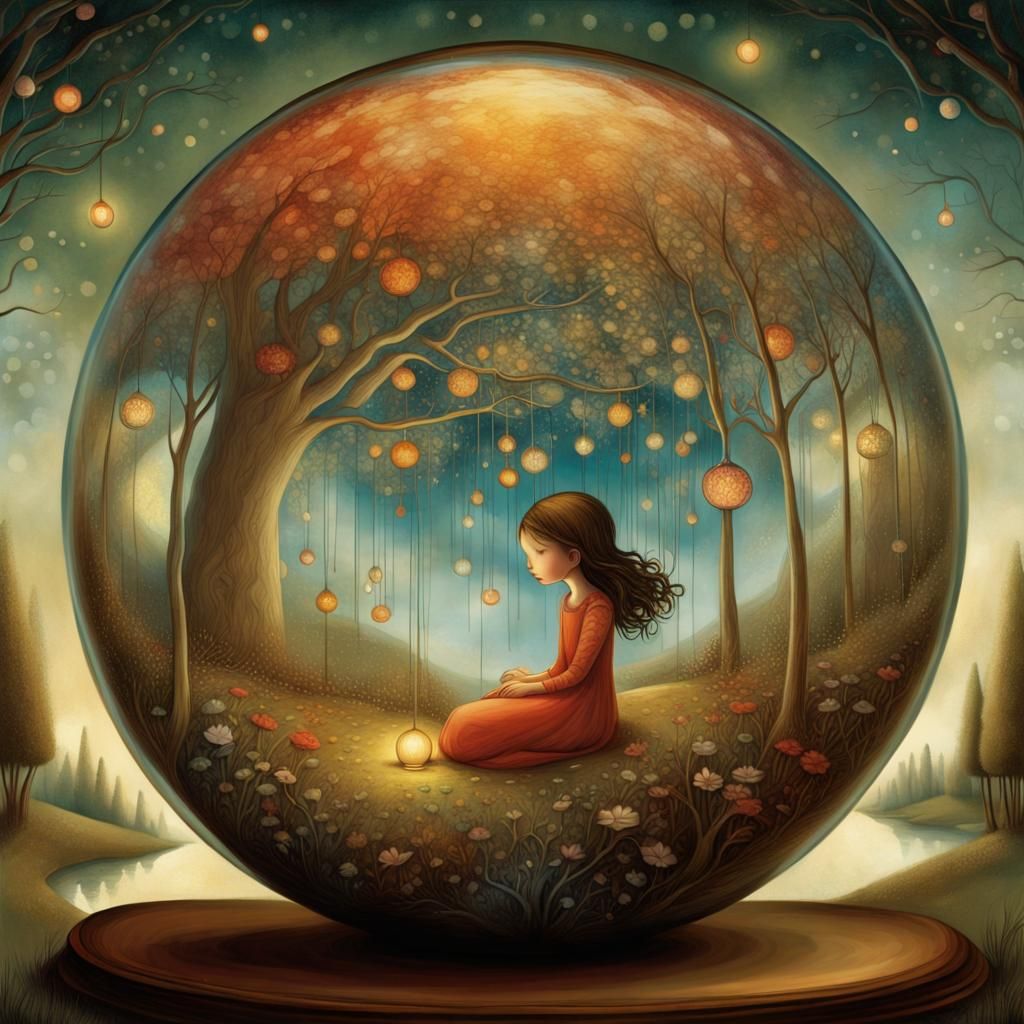 Dreamscape: Utopic World Inside Glass Sphere