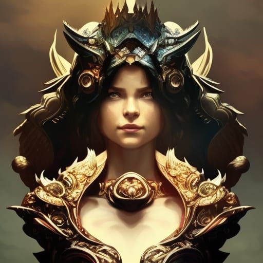 Dragon King Portrait in Hyperdetailed Splash Art