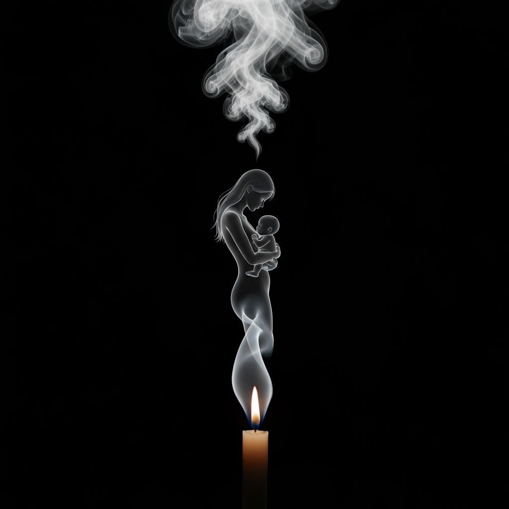 Candle Flame Transforms into Mother and Child
