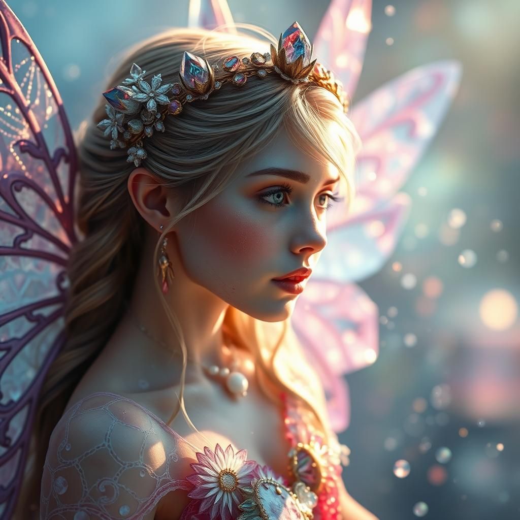 Sodalite Crystal Fairy in Hyperrealistic Style