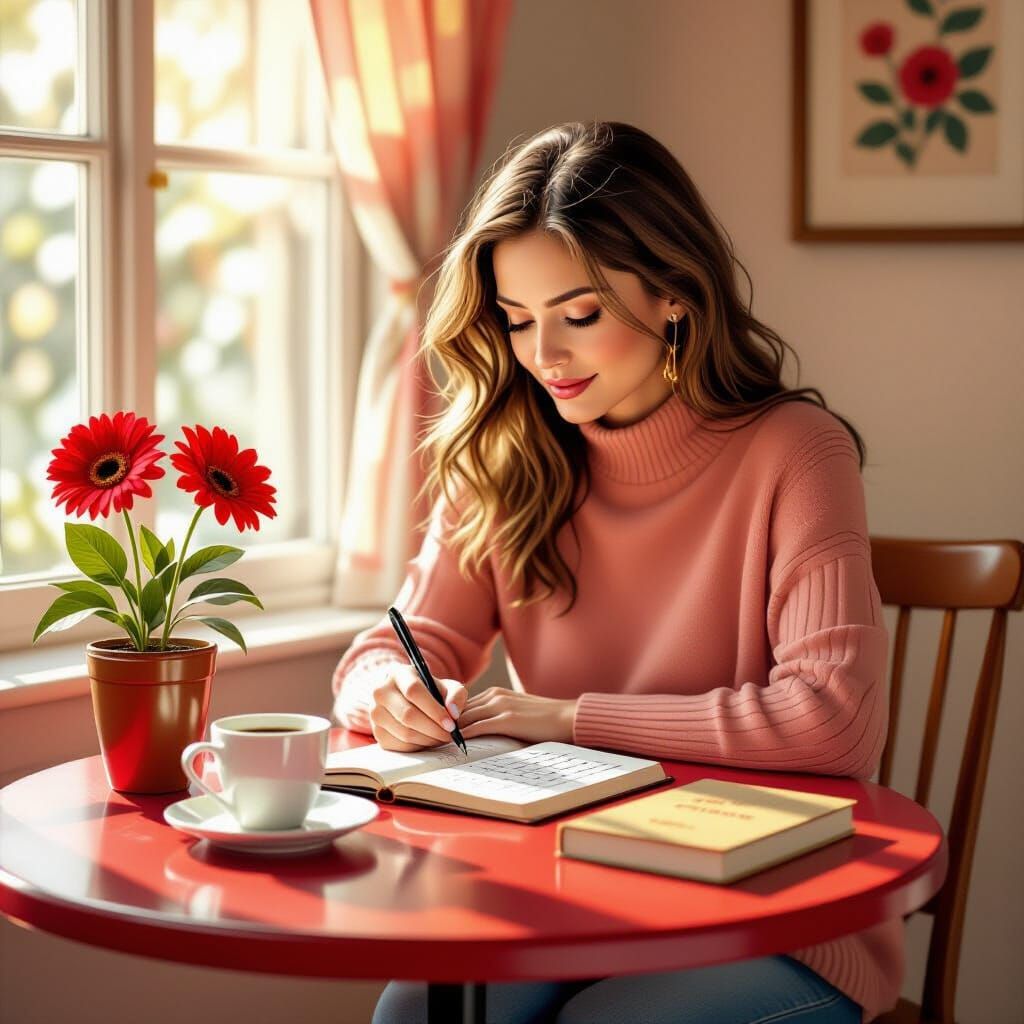 Cozy Morning Scene with Coffee and Journal
