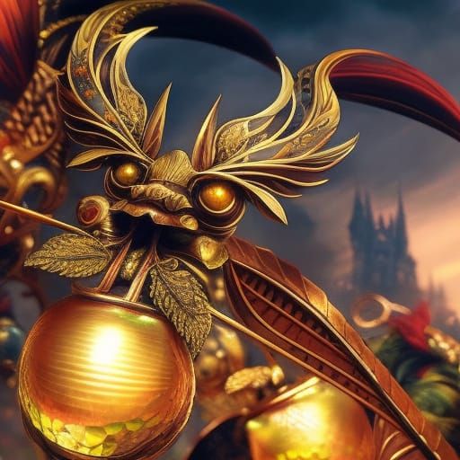 Ornate Apple Core in Rococo Style