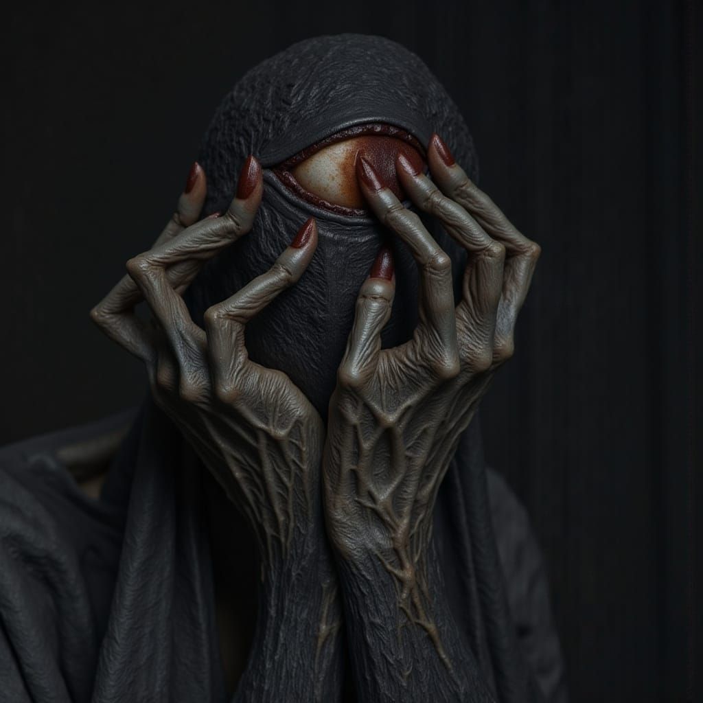 Terrifying Nightmare Creature in Surreal Horror Style