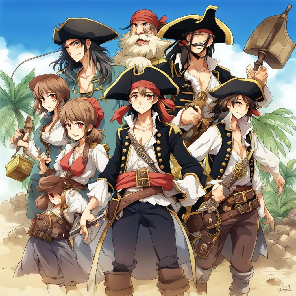 Pirates Seek Treasure Island: Anime Style Adventure