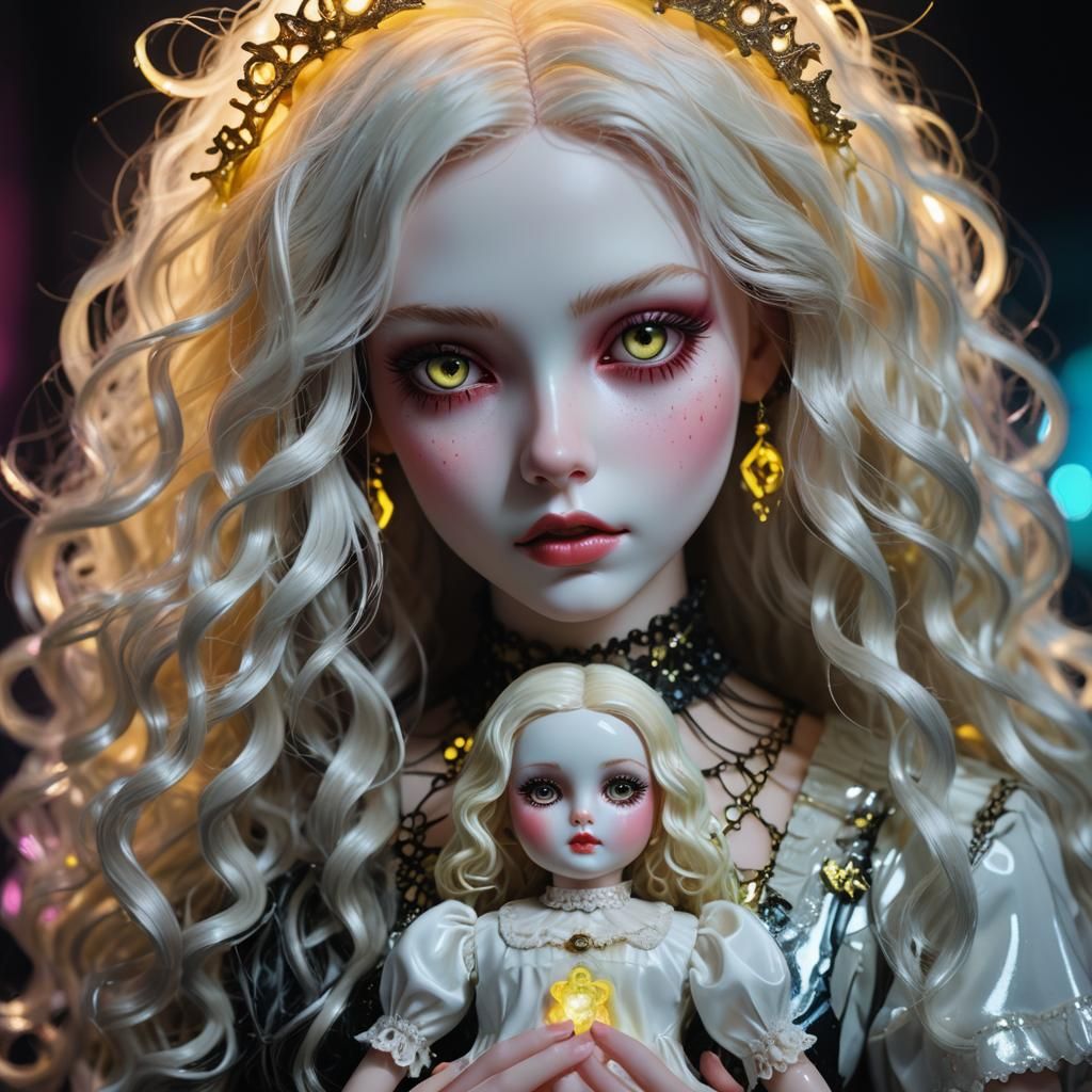 Girl with Porcelain Doll: Fantastical Concept Art