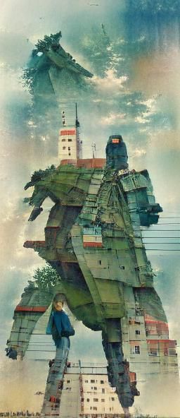 Mecha Godzilla Invades Poland: Shinkai-esque Sci-Fi