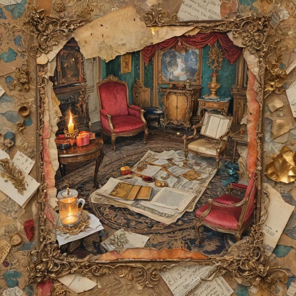 Victorian Christmas Drawing Room with Gold Accents