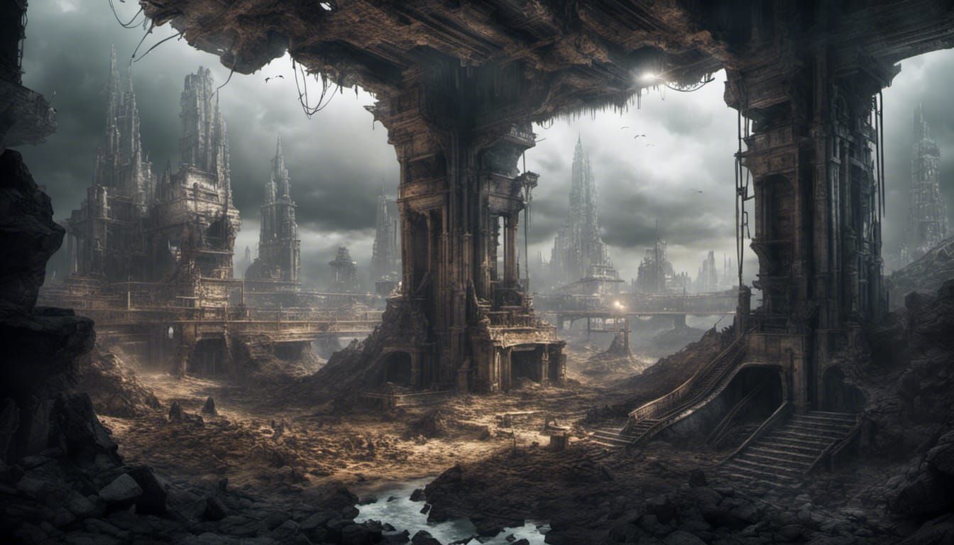 Hi-Tech Underground Ruins: Digital Matte Painting