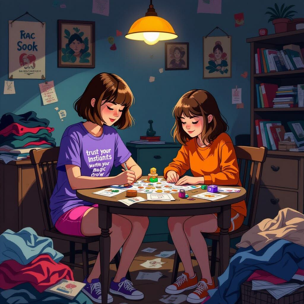 Teenagers Play Dungeons and Dragons in Whimsical Style