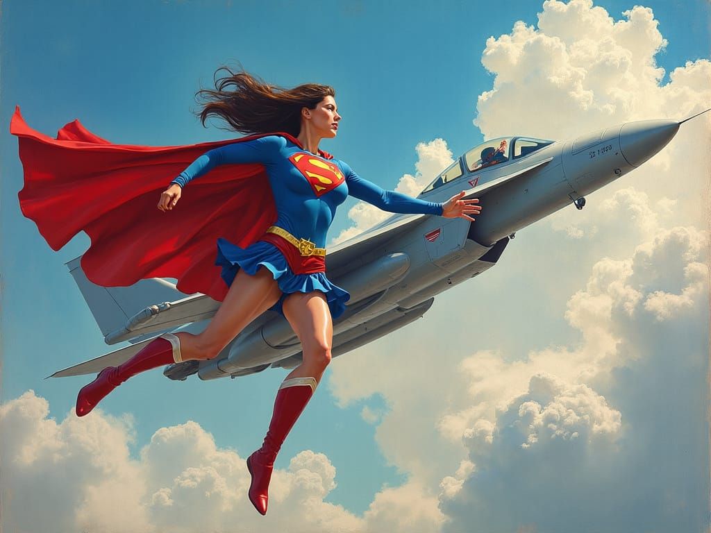 Lois Lane as Superwoman and her F22 wingman!