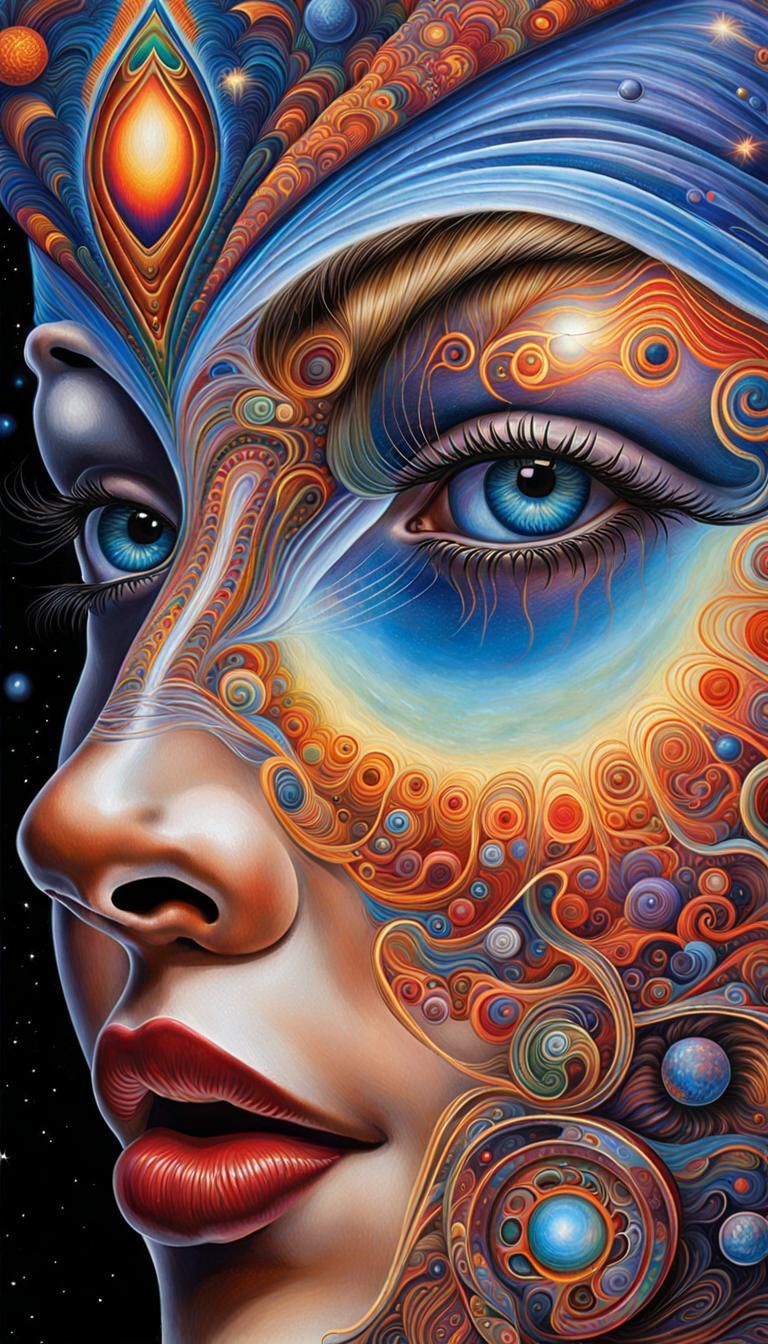 Celestial Woman: A Psychedelic Fusion of Human and Space