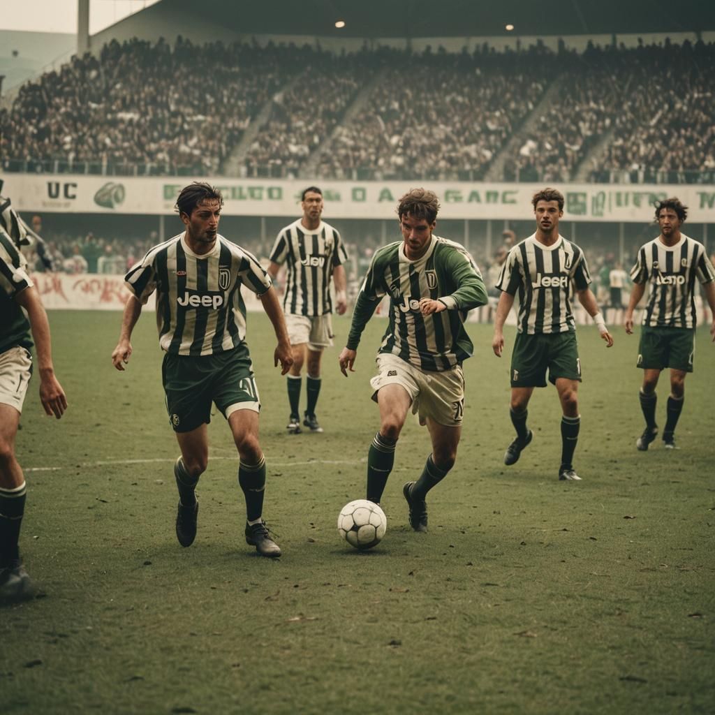 Juventus Players in Action: A Cinematic Football Scene