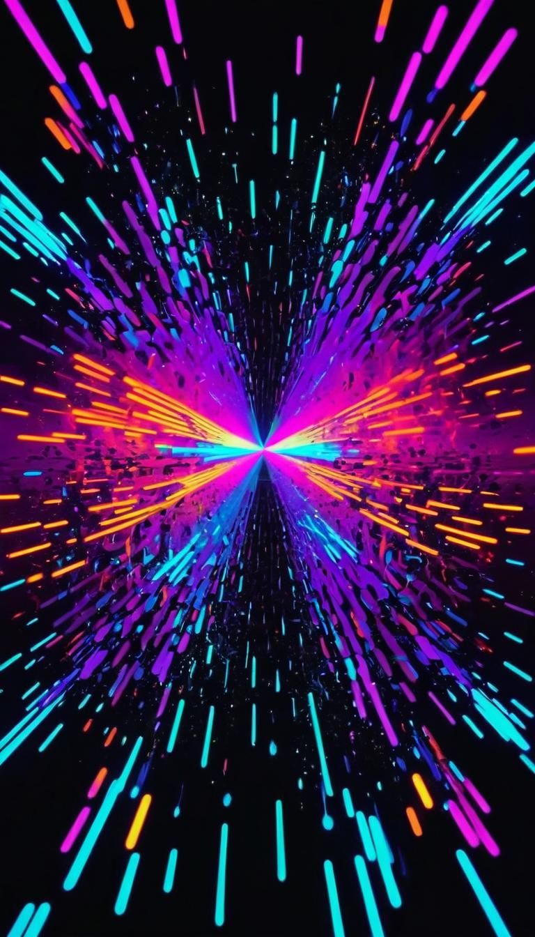 Cosmic Reality Birth in HyperBright Neon Noir