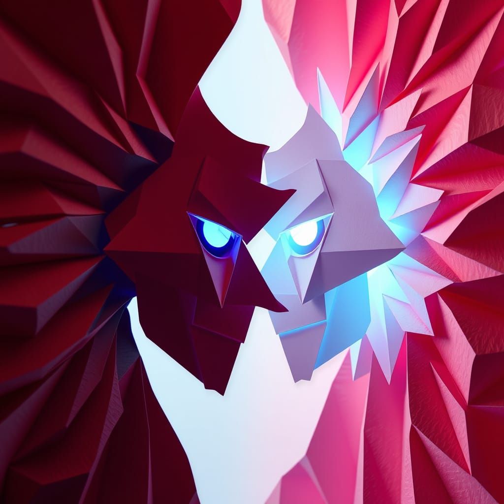 Red and Blue Origami Forces Merge