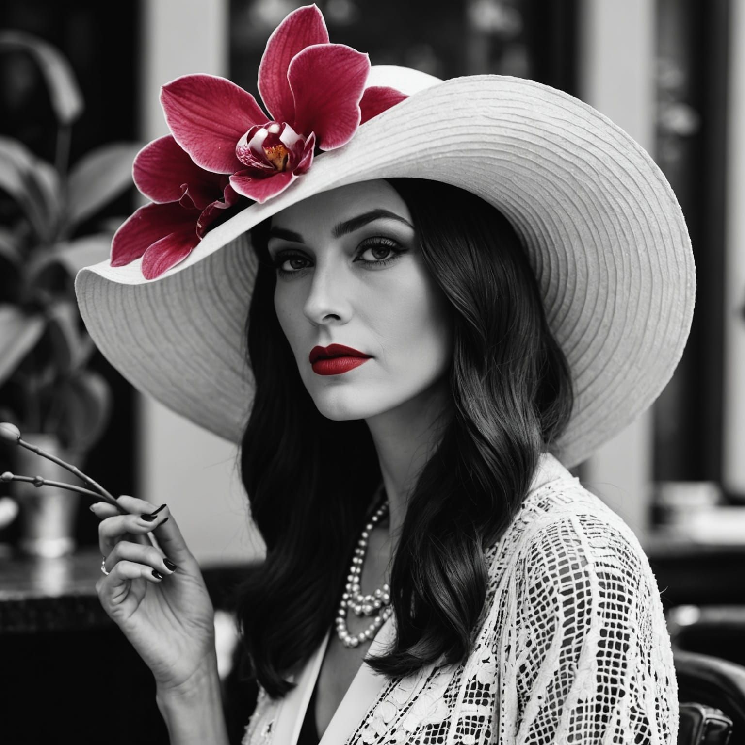 San Franciscan Flapper in Panama Hat: Haute Couture Photogra...