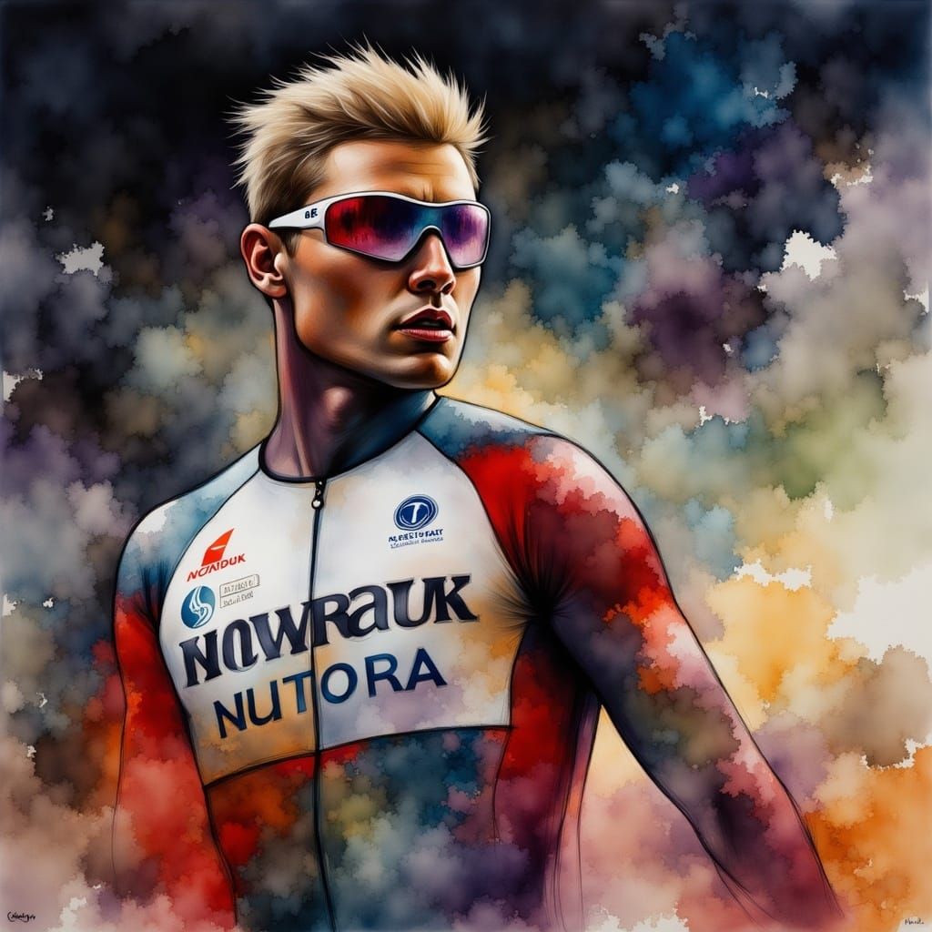 Chris Hoy: Velodrome King in Liquid Ink Style