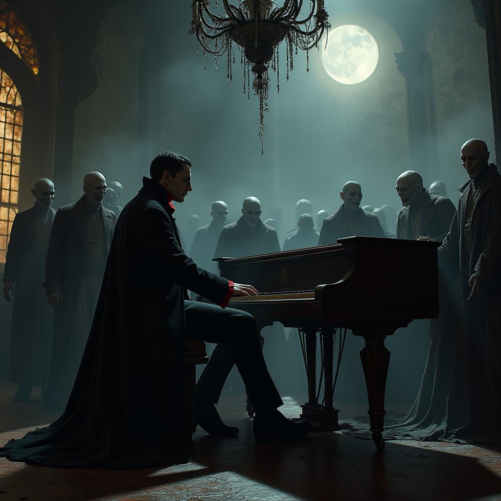 Vampire's Gothic Piano Concert in Abandoned Mansion