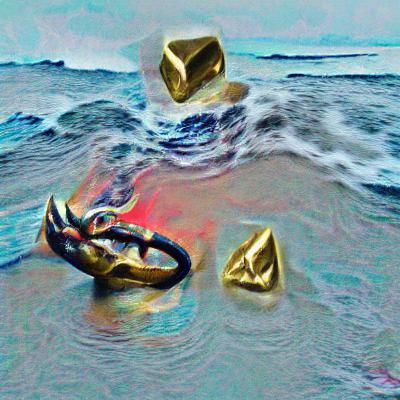 Abstract Stone Dissolving into Ocean