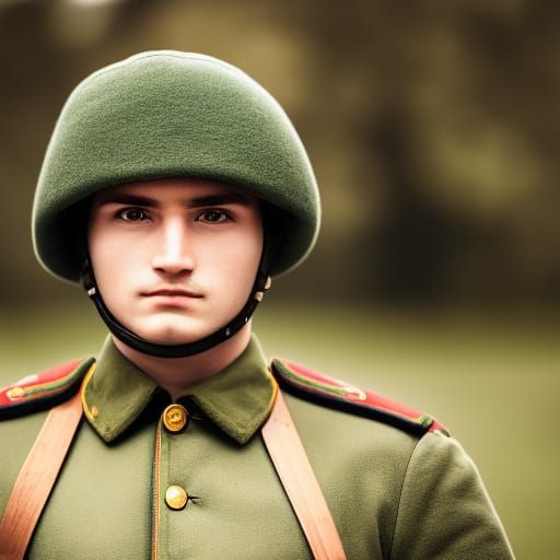 Soviet Soldier in Professional Photography Style