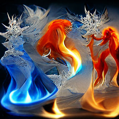 Fiery Ice Dance: A Captivating Contrast