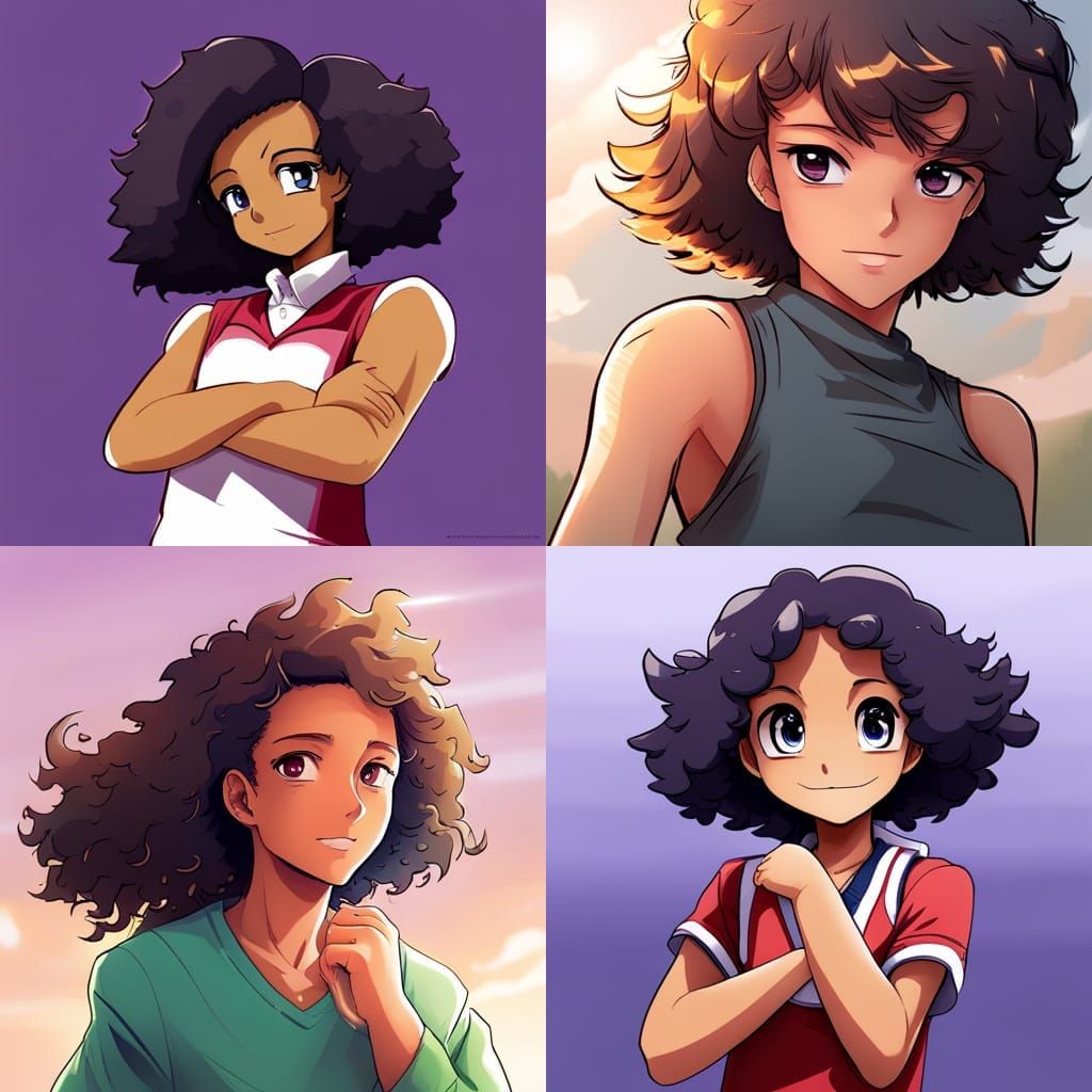 Confident Teen in Anime Key Visual Style