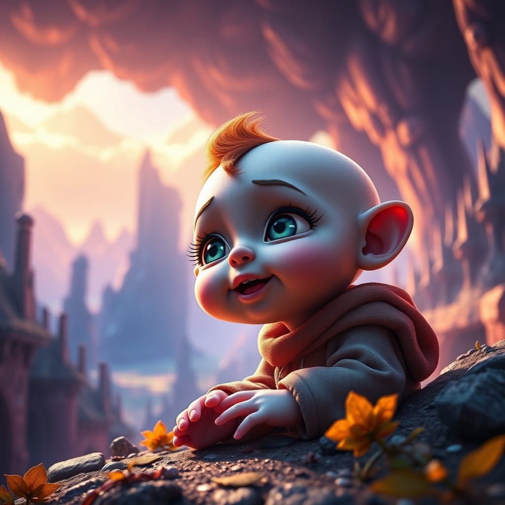 Fantastical Baby Gru in Unreal Engine 5 Style