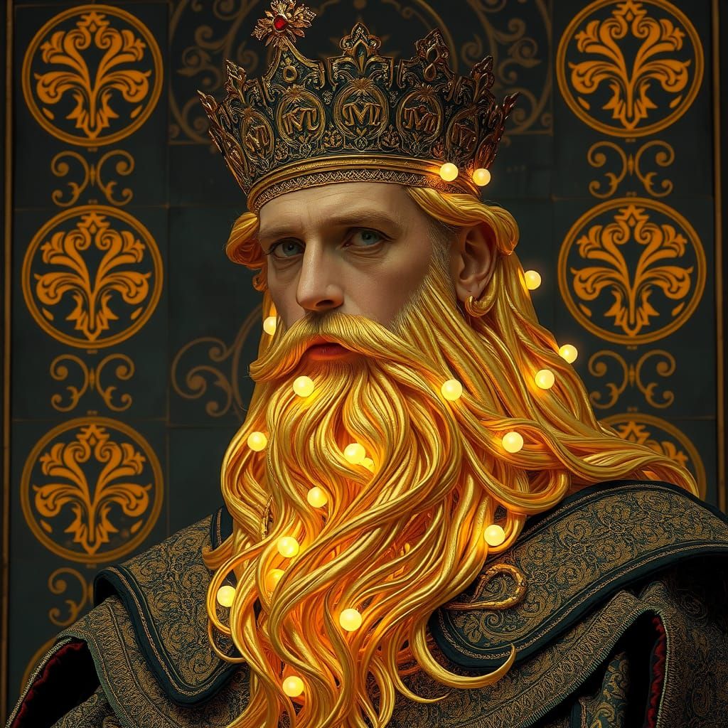 Regal Gold Beard in an Avant-Garde Setting