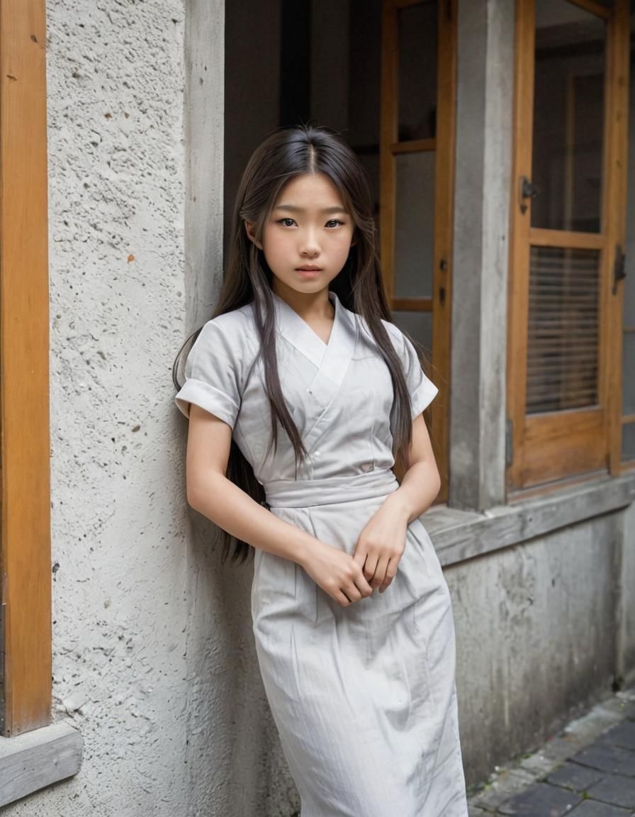 Monochrome Photo of a Japanese Princess