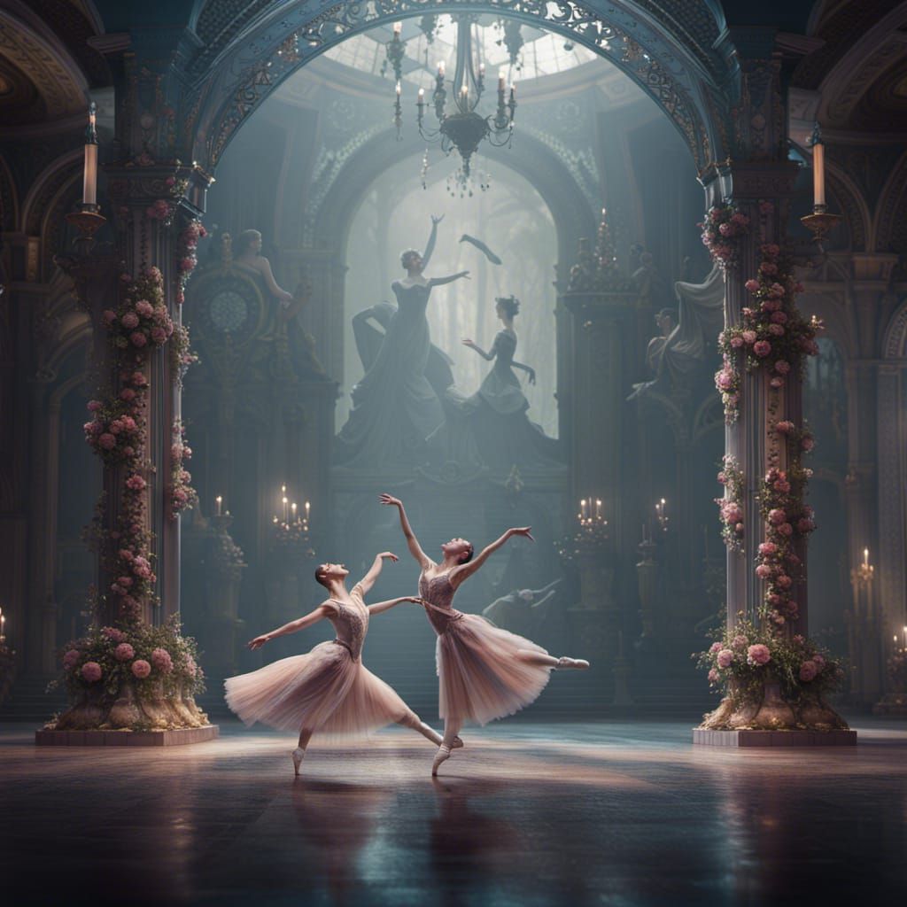 Ballet Dancers in Tchaikovsky's Ballet: Fantasy Concept Art
