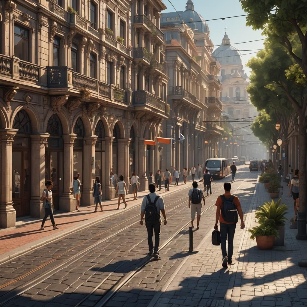 Hispanic Baroque District with Light Rail