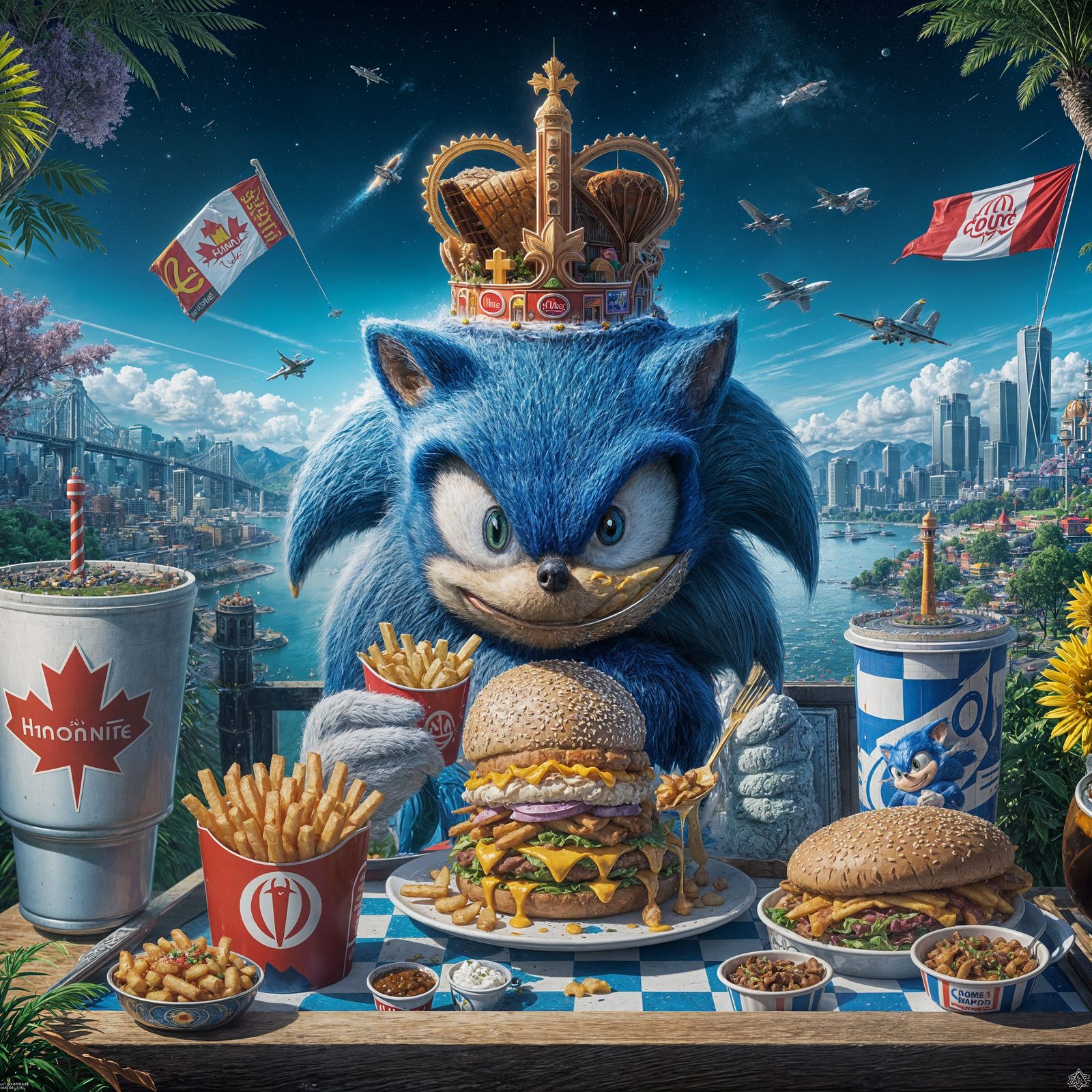 Hedgehog Champion Enjoys Poutine: Fantasy Concept Art