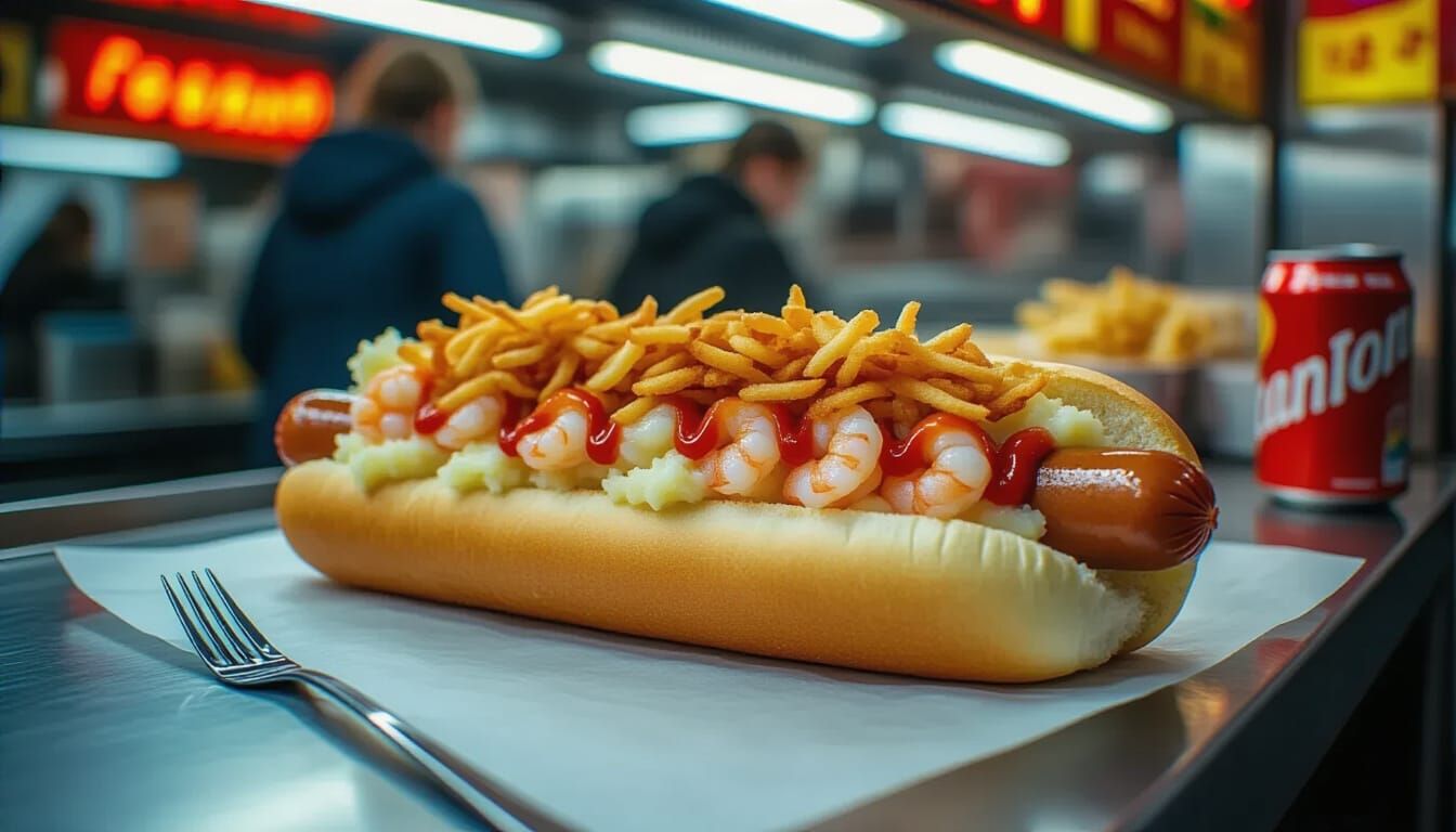 Swedish Hot Dog Tunnbrödsrulle at Late-Night Kiosk