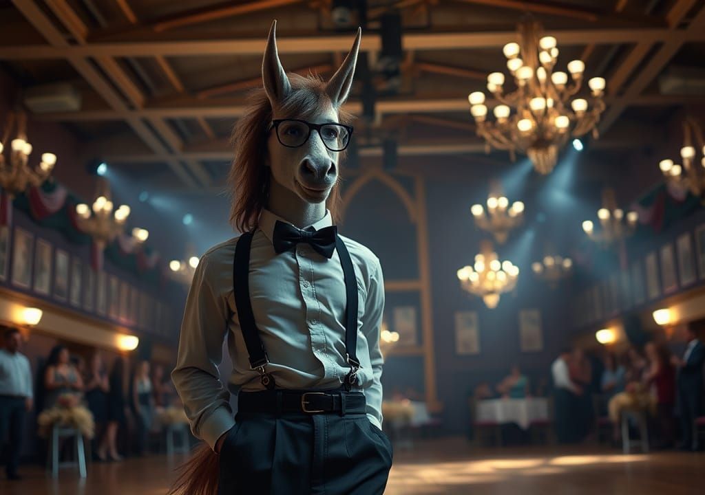 Shy Centaur at School Prom with Moody Lighting