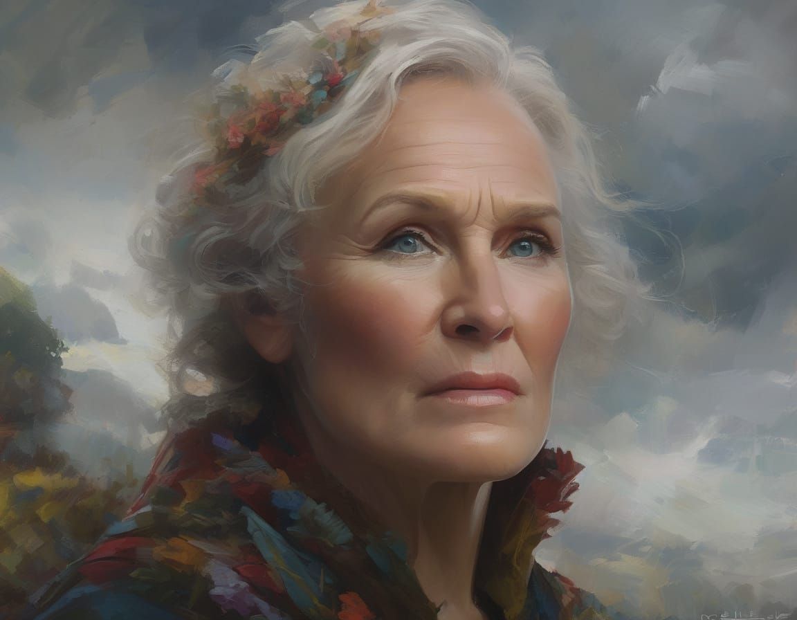 Ethereal Portrait in Impasto Chalk Art Style